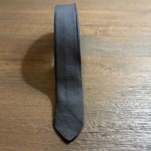Rhodia Italia 1950s 1960s Ultra Skinny Tie 1.25" Grey Woven Italy Mod 57" Long